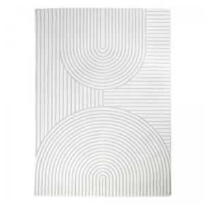 Tapis chambre, motif contemporain, blanc et gris 120x170