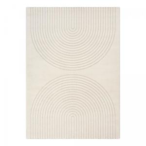 tapis chambre, motif moderne et design ton sur ton, crème 1…