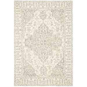 Tapis classique à motifs en laine beige clair 120x170 cm