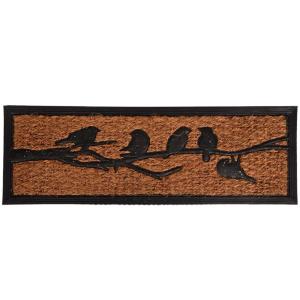 Tapis coco oiseaux 75 x 25 cm marron