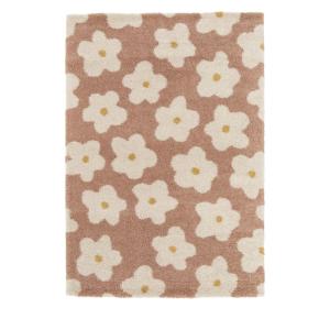 Tapis contemporain à motif floral - 120x170cm Vieux rose Po…