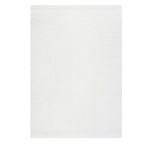 Tapis contemporain à motif géométrique - 133x195cm Écru Pol…