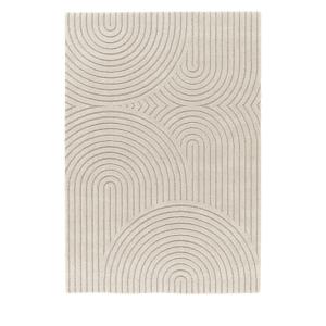 Tapis contemporain à motif géométrique - 160x230cm Beige Po…