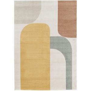 Tapis contemporain à motif géométrique - 160x230cm Jaune Po…