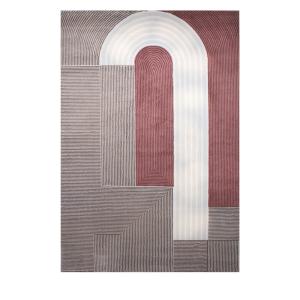 Tapis contemporain à motif géométrique - 200x290cm Rouge Po…