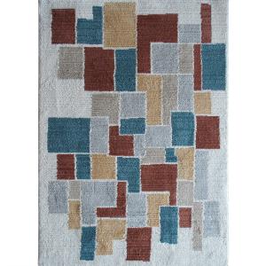 Tapis contemporain en polyester multicolore/beige 120x166