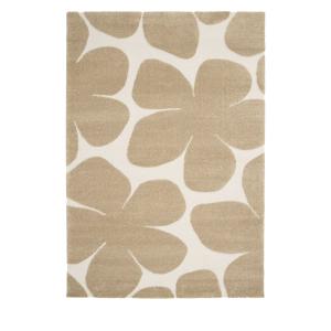 Tapis contemporain floral en relief - 120x170cm Beige Polyp…