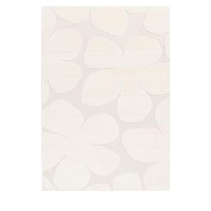 Tapis contemporain floral en relief - 120x170cm Écru Polypr…
