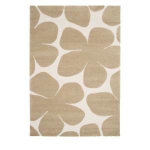 Tapis contemporain floral en relief - 160x230cm Beige Polyp…