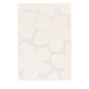 Tapis contemporain floral en relief - 160x230cm Écru Polypr…