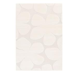 Tapis contemporain floral en relief - 200x290cm Écru Polypr…