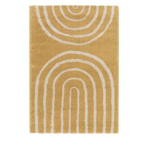 Tapis contemporain géométrique -120x170cm Jaune moutarde Po…