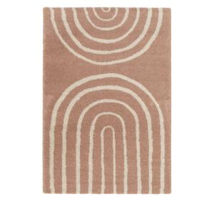 Tapis contemporain géométrique - 120x170cm Vieux rose Polyp…