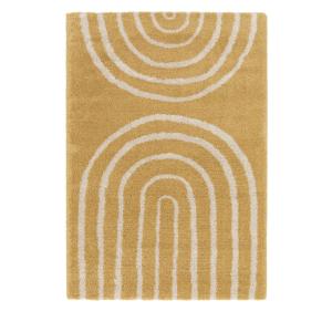 Tapis contemporain géométrique -160x230cm Jaune moutarde Po…