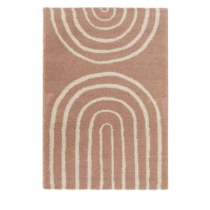 Tapis contemporain géométrique - 160x230cm Vieux rose Polyp…