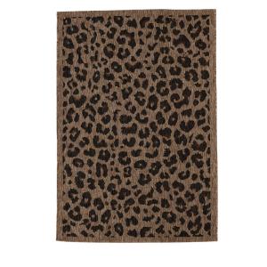 Tapis contemporain imprimé léopard - 80x150cm Marron Polypr…