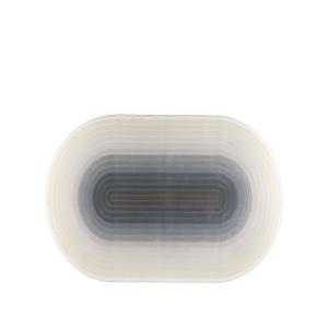 Tapis Contemporain Ovale - 160x230cm Bleu et beige Fibre na…