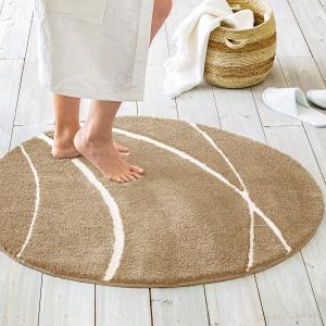 Tapis contour wc 50x45 beige en polyester 2250 g/m²