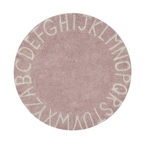 Tapis coton motif alphabet rose D150cm