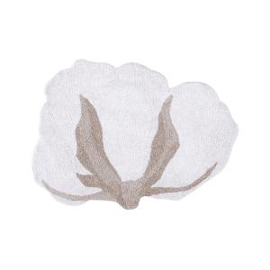 Tapis coton motif fleur de coton 120x130