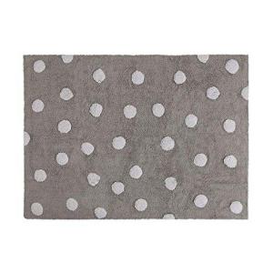 Tapis coton motif pois gris 120x160