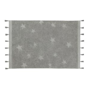 Tapis coton motif star gris 120x175cm