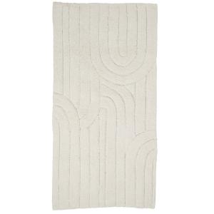Tapis coton uni ivoire motif arc 60x120cm