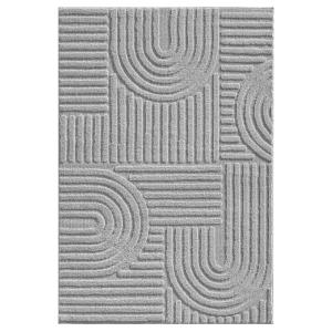 Tapis couloir à relief géométriques Gris 80x250cm