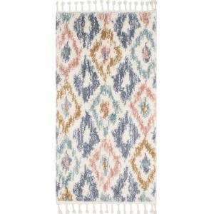 Tapis couloir berbere 80x150 à motif géométrique pastel