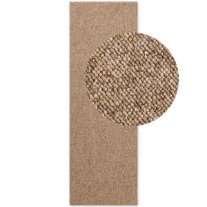 Tapis couloir Bouclé aspect laine caramel 80x150cm