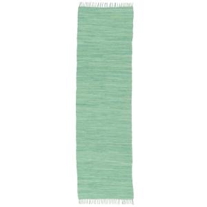 Tapis  couloir en coton vert d’eau 70x250 cm