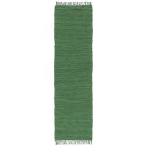 Tapis  couloir en coton vert foncé 90x160 cm