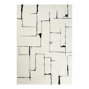 tapis couloir, motif moderne et design ton sur ton, crème 2…
