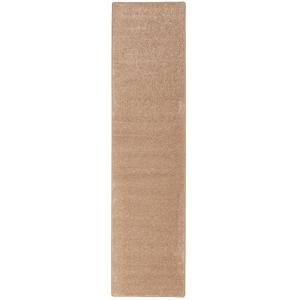 Tapis couloir uni beige foncé 80x320 cm