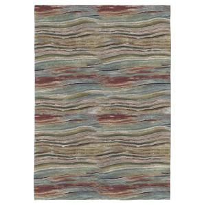 Tapis courbe contemporaine en polyester multicolore 80x150