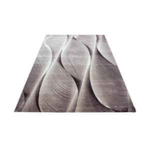 Tapis courbe contemporaine en polypropylène marron 120x170