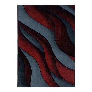 Tapis courbe design en polypropylène rouge 120x170