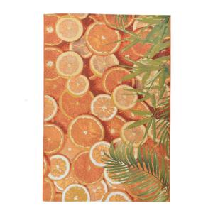 Tapis d'été tissé pour l'extérieur orange 120x180 cm