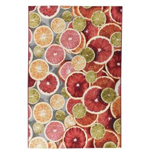 Tapis d'été tissé pour l'extérieur orange multi 120x180 cm…