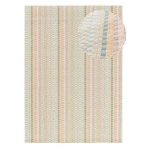 Tapis d'extérieur à rayures beige/vert/rose 120x170 cm