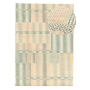 Tapis d'extérieur à rayures beige/vert/rose 160x230 cm