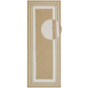Tapis d'extérieur aspect jute ZADO Beige et Crème 80x200cm