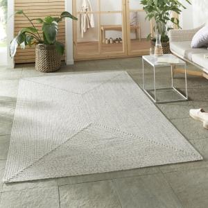 Tapis d'extérieur aspect jute ZADO Crème 80x150cm