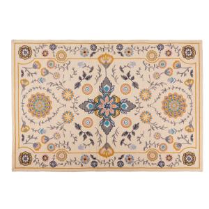 Tapis d'extérieur beige et motifs multicolores 160x230