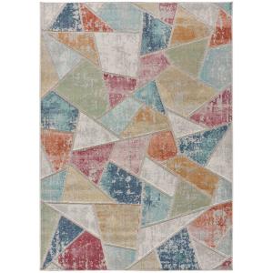 Tapis d'extérieur géométrique multicolore 80x150 cm