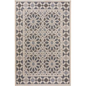 Tapis d'extérieur & intérieur beige/bleu 100x150