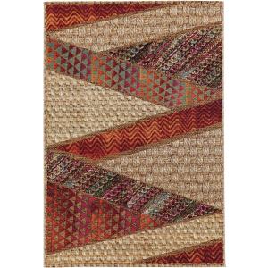 Tapis d'extérieur & intérieur beige/rouge 80x165