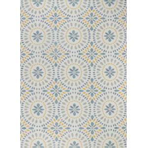 Tapis d'Extérieur/Intérieur Bohème Bleu/Jaune Moutarde 160x…