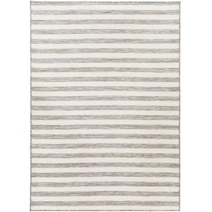 Tapis d'Extérieur/Intérieur Rayé Beige/Ivoire 160x220