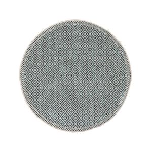 Tapis d'extérieur & intérieur rond bleu D 120